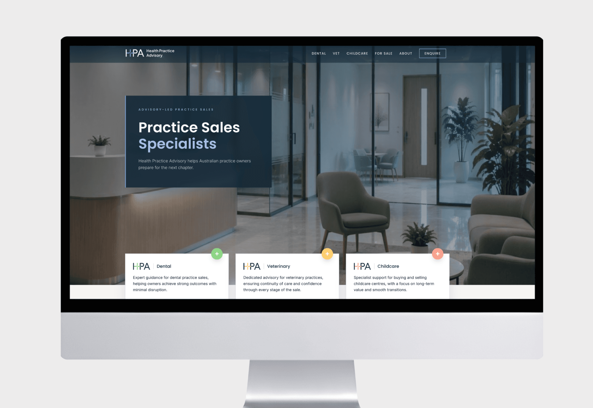 HPA website concept on a laptop