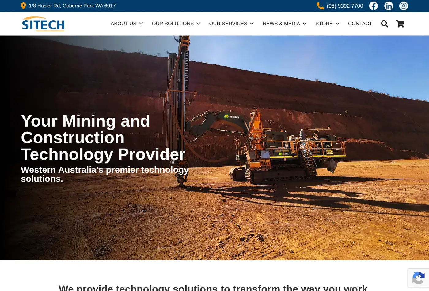 SITECH WA website, designed by CLIK Digital