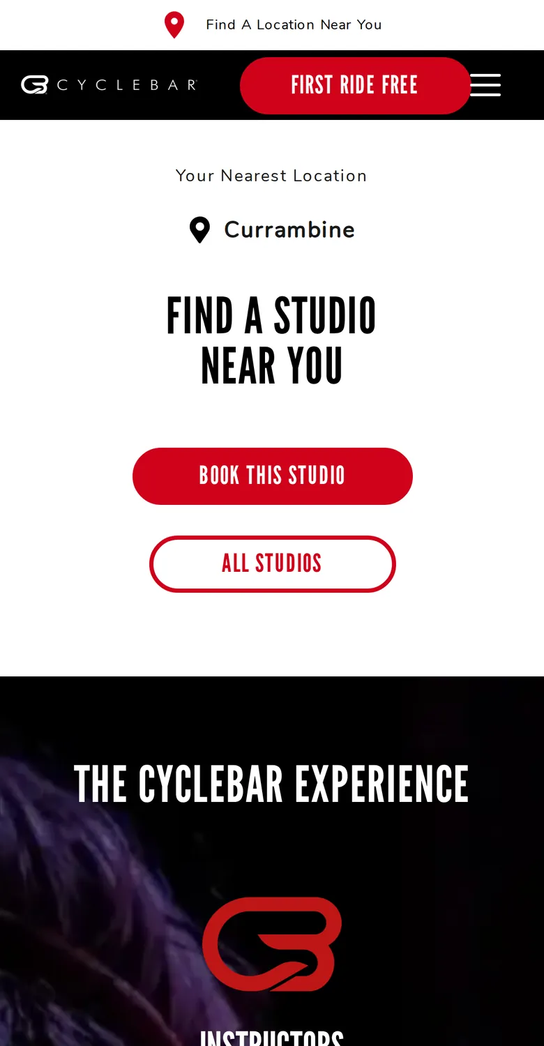 CycleBar Australia: mobile, find a studio