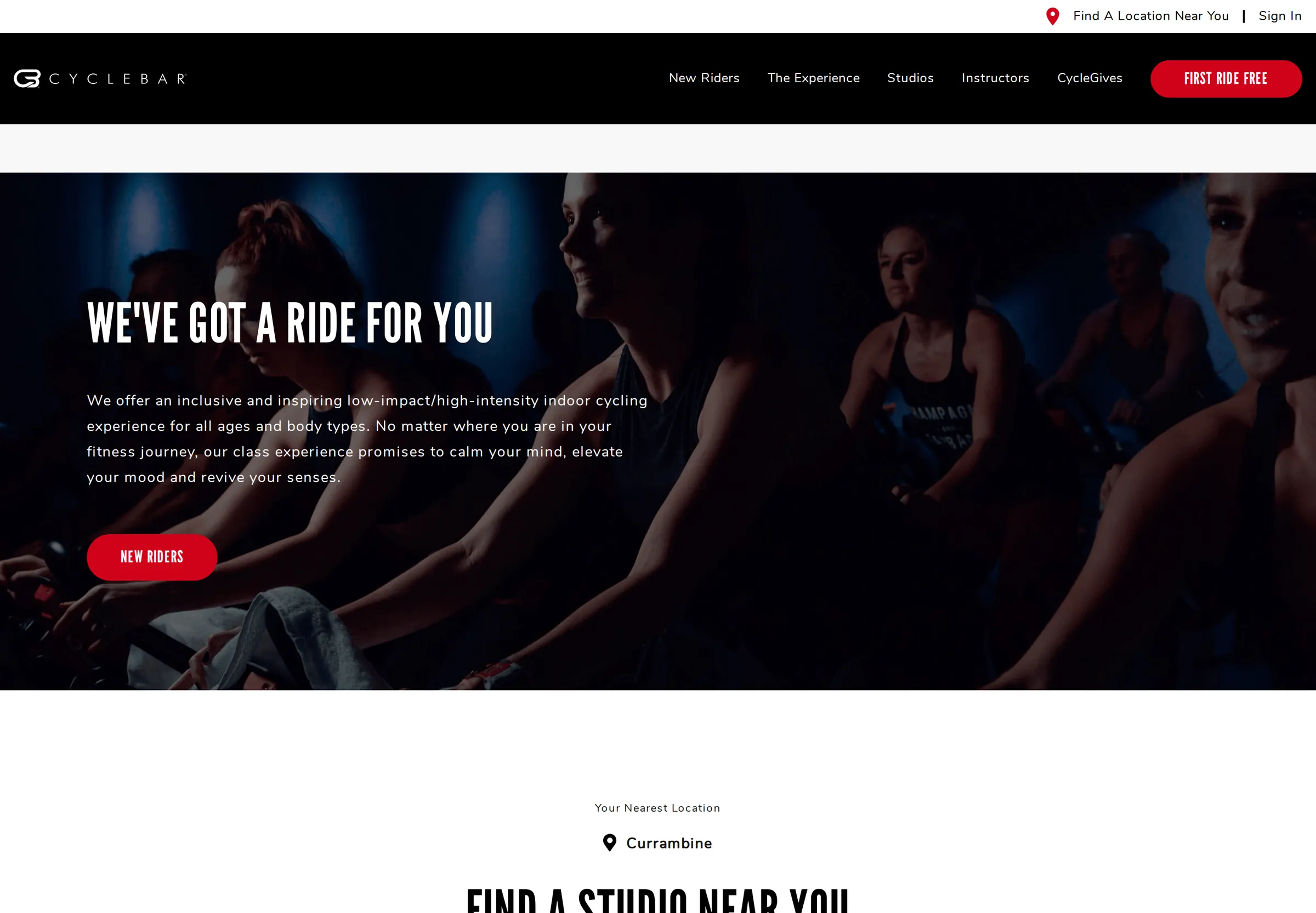 CycleBar Australia: we have a ride for you section