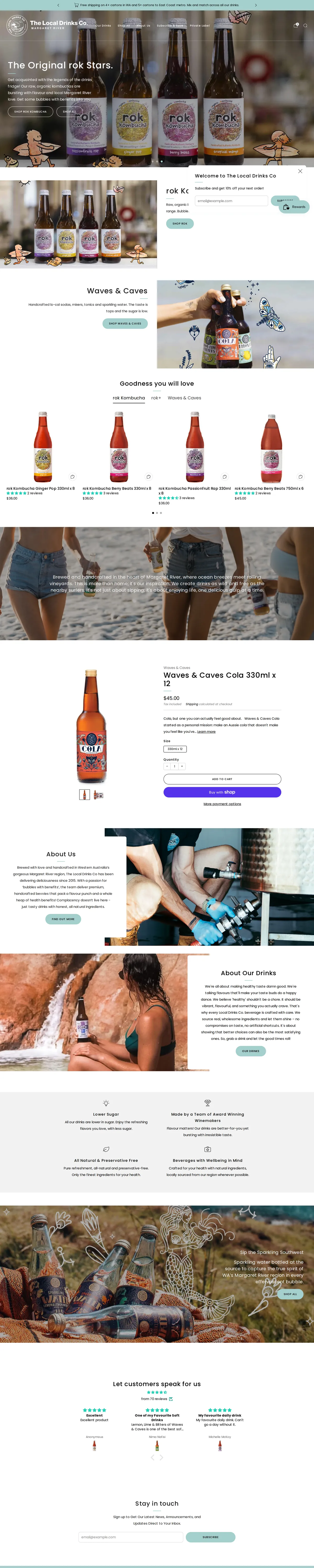 The Local Drinks Co: homepage, full page