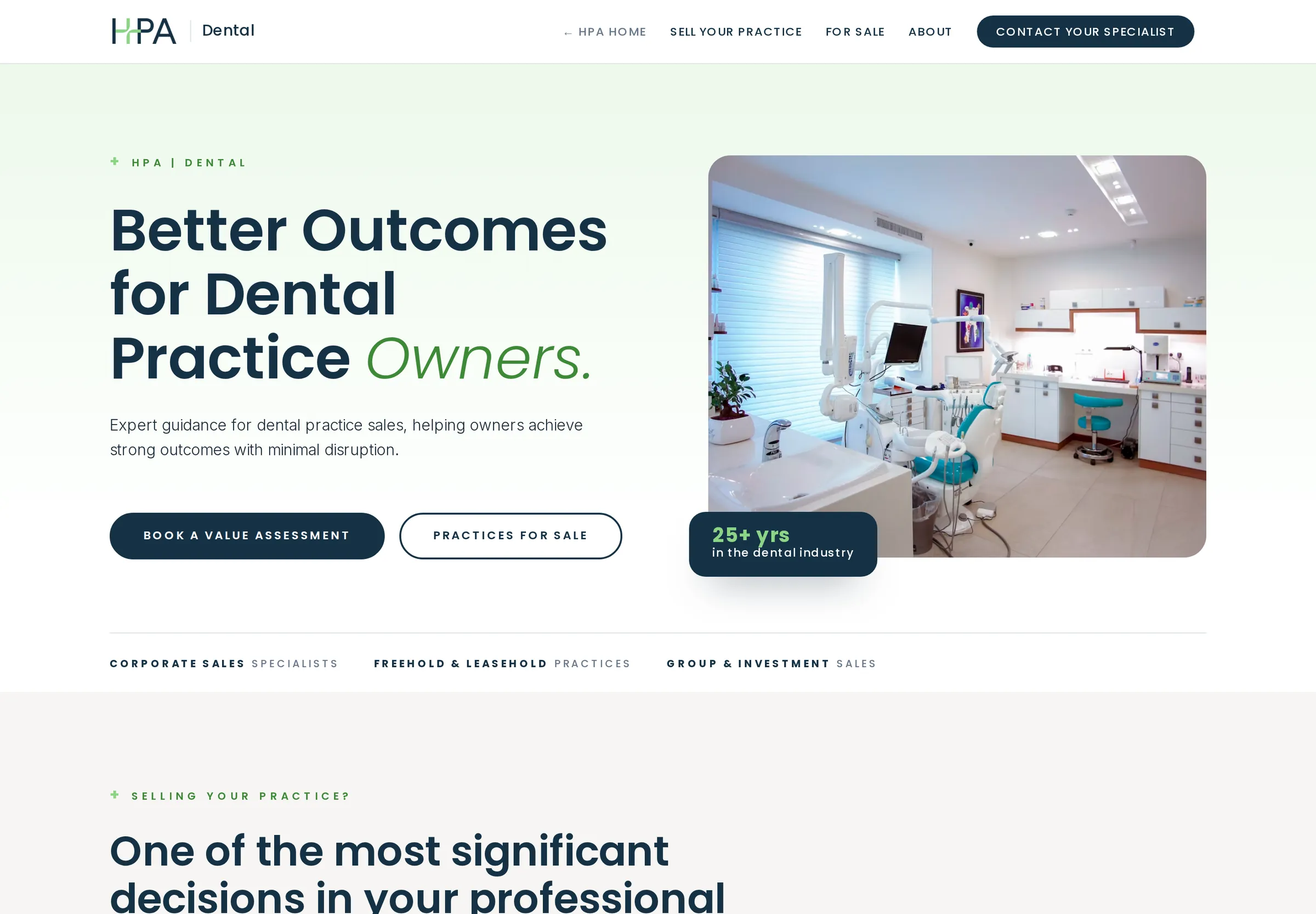 Health Practice Advisory: Dental sector home, website by CLIK Digital
