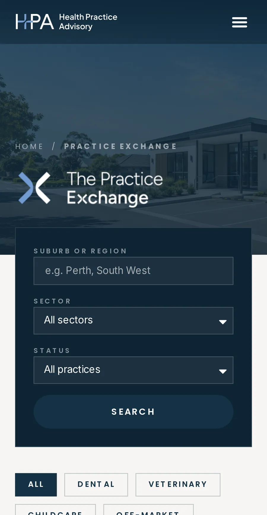 Health Practice Advisory: Mobile, for sale, website by CLIK Digital