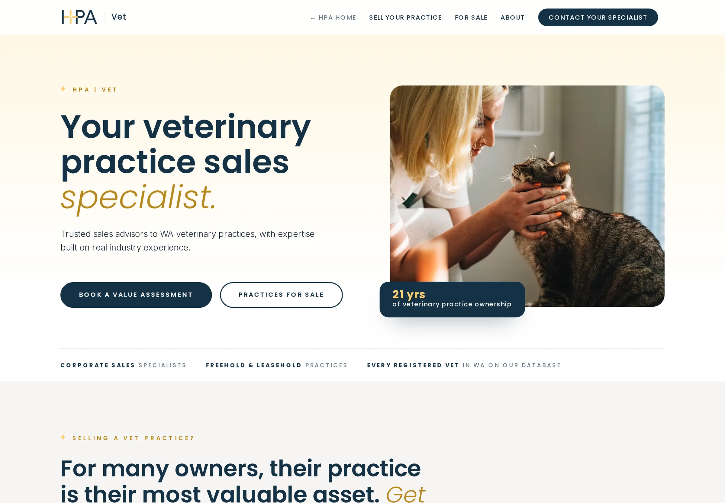 Health Practice Advisory: Veterinary sector home, website by CLIK Digital