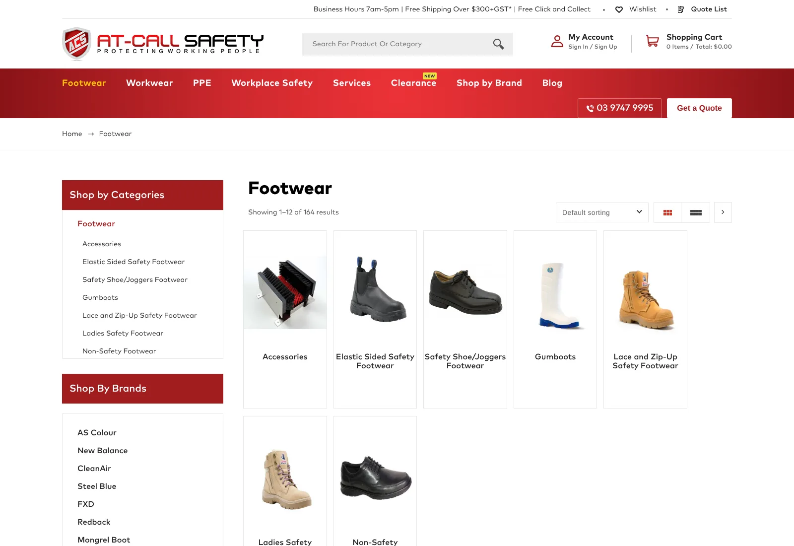 AT Call Safety footwear category