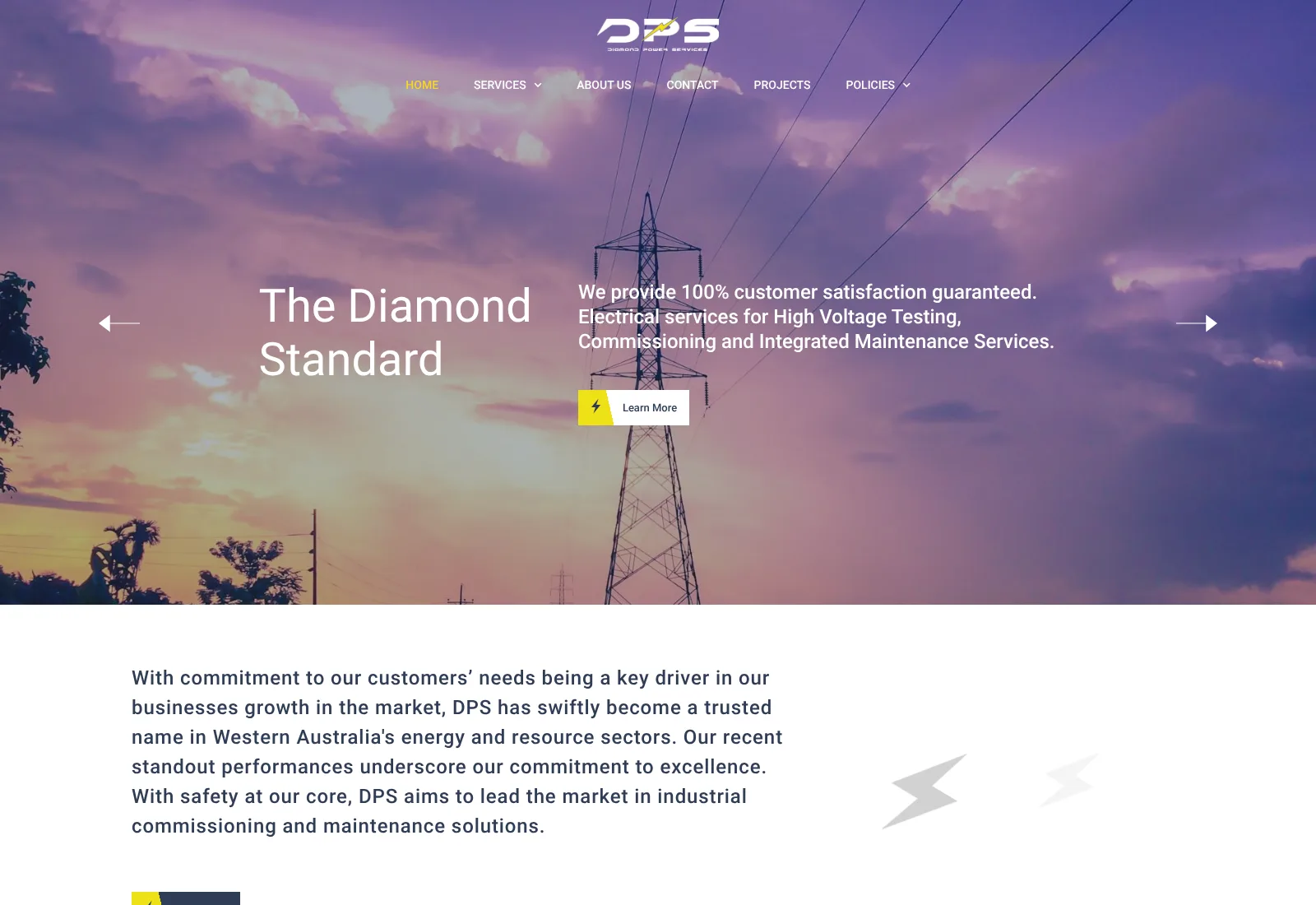 DPS homepage, the Diamond Standard