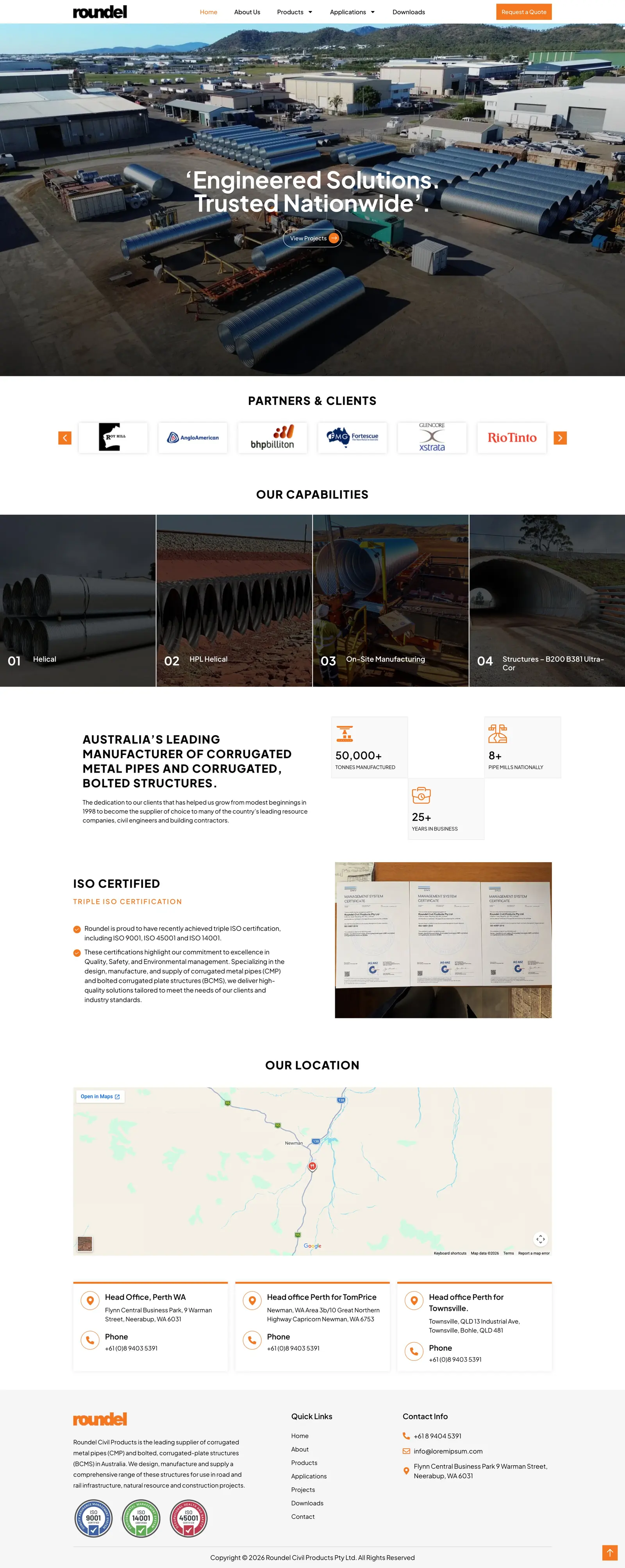 Roundel Civil: homepage, full page