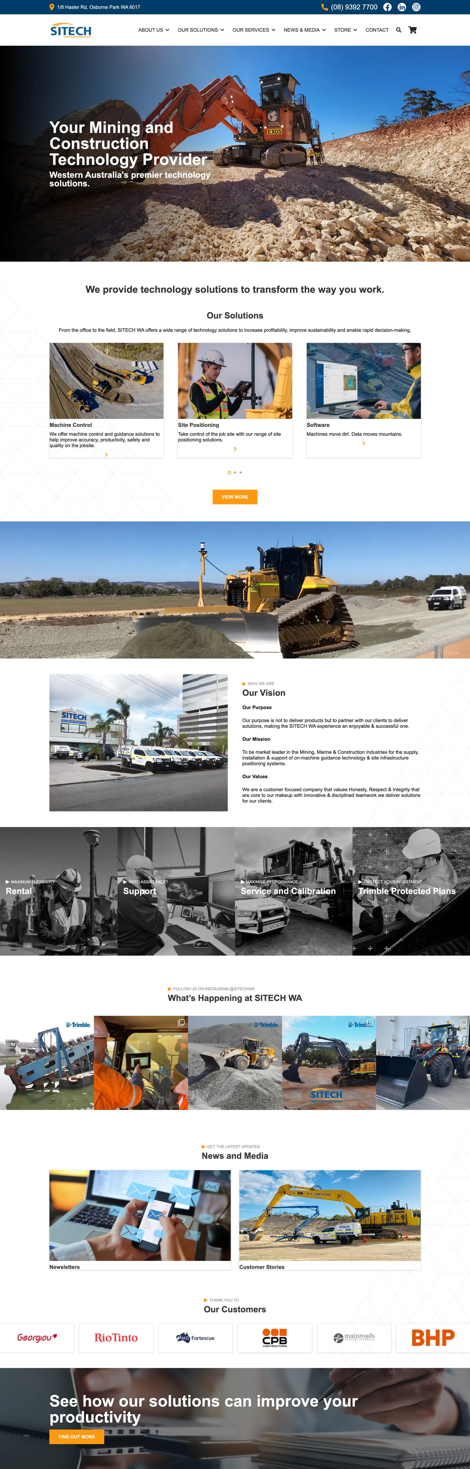 SITECH WA: homepage, full page