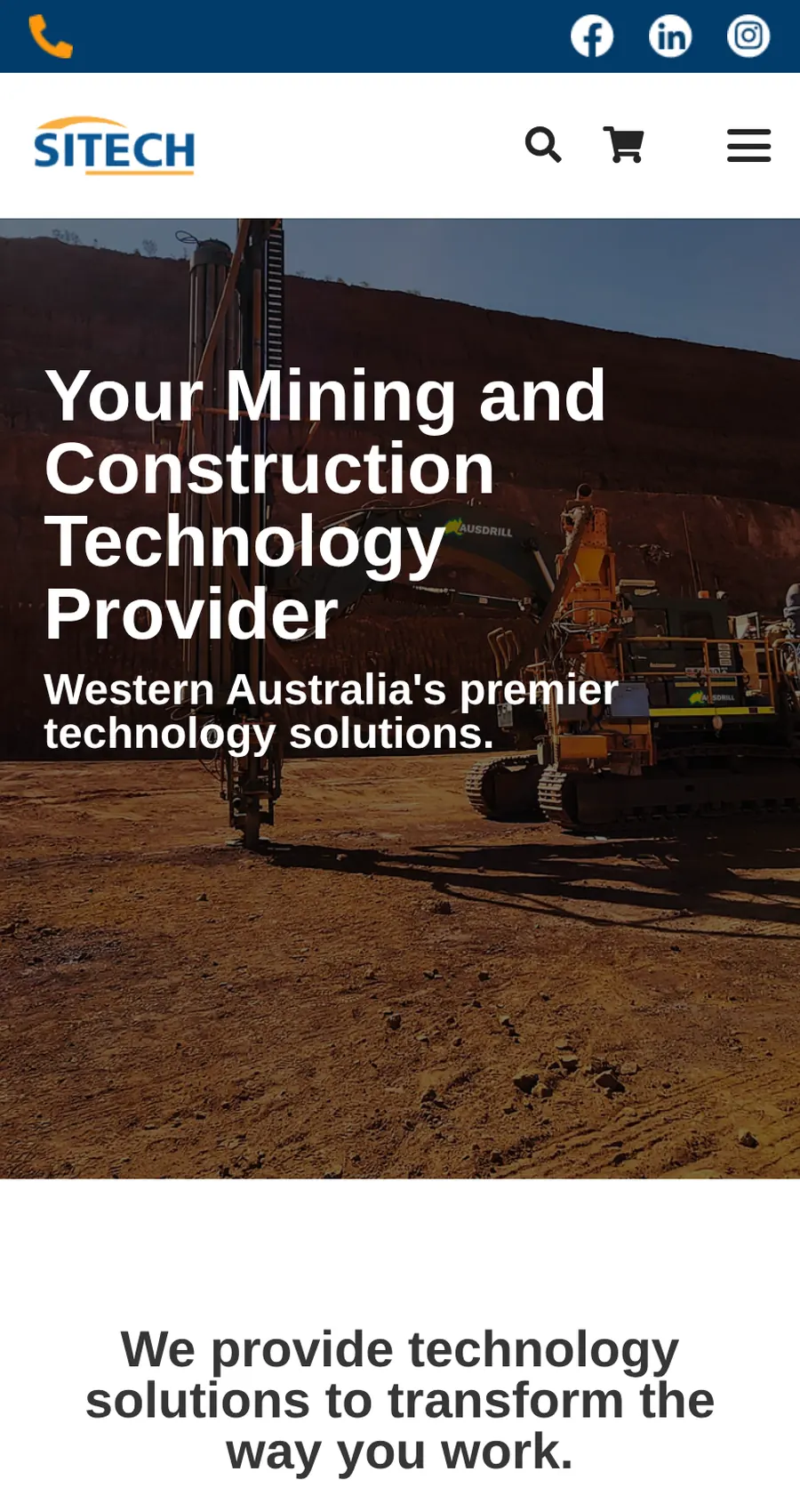 SITECH WA: mobile, homepage