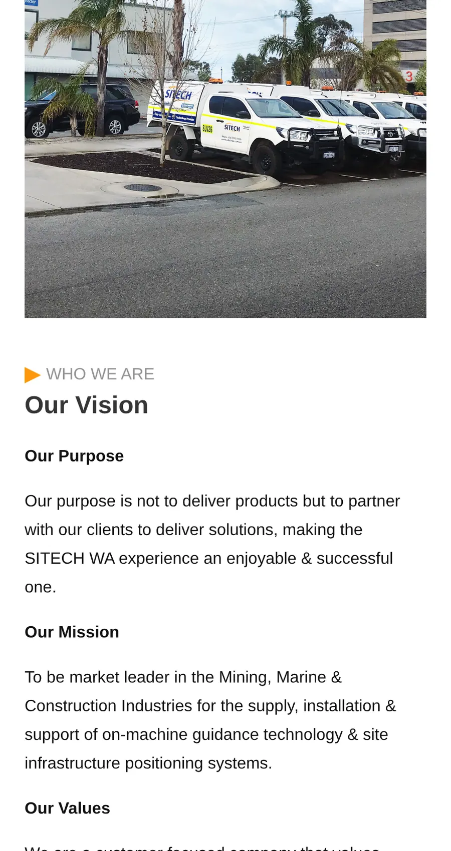 SITECH WA: mobile, section