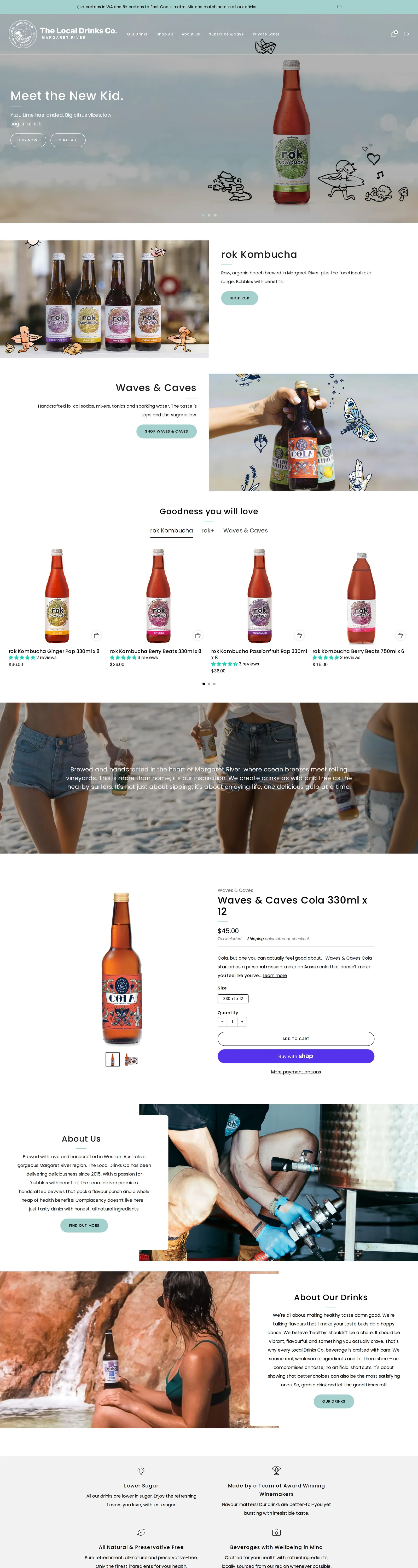 The Local Drinks Co: homepage, full page