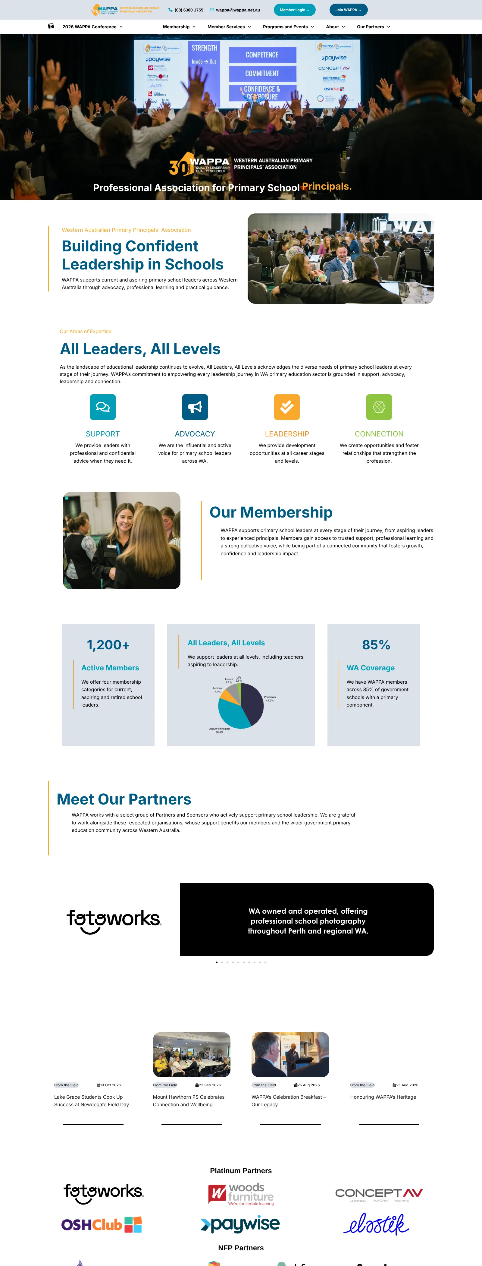 WAPPA website by CLIK Digital, full homepage