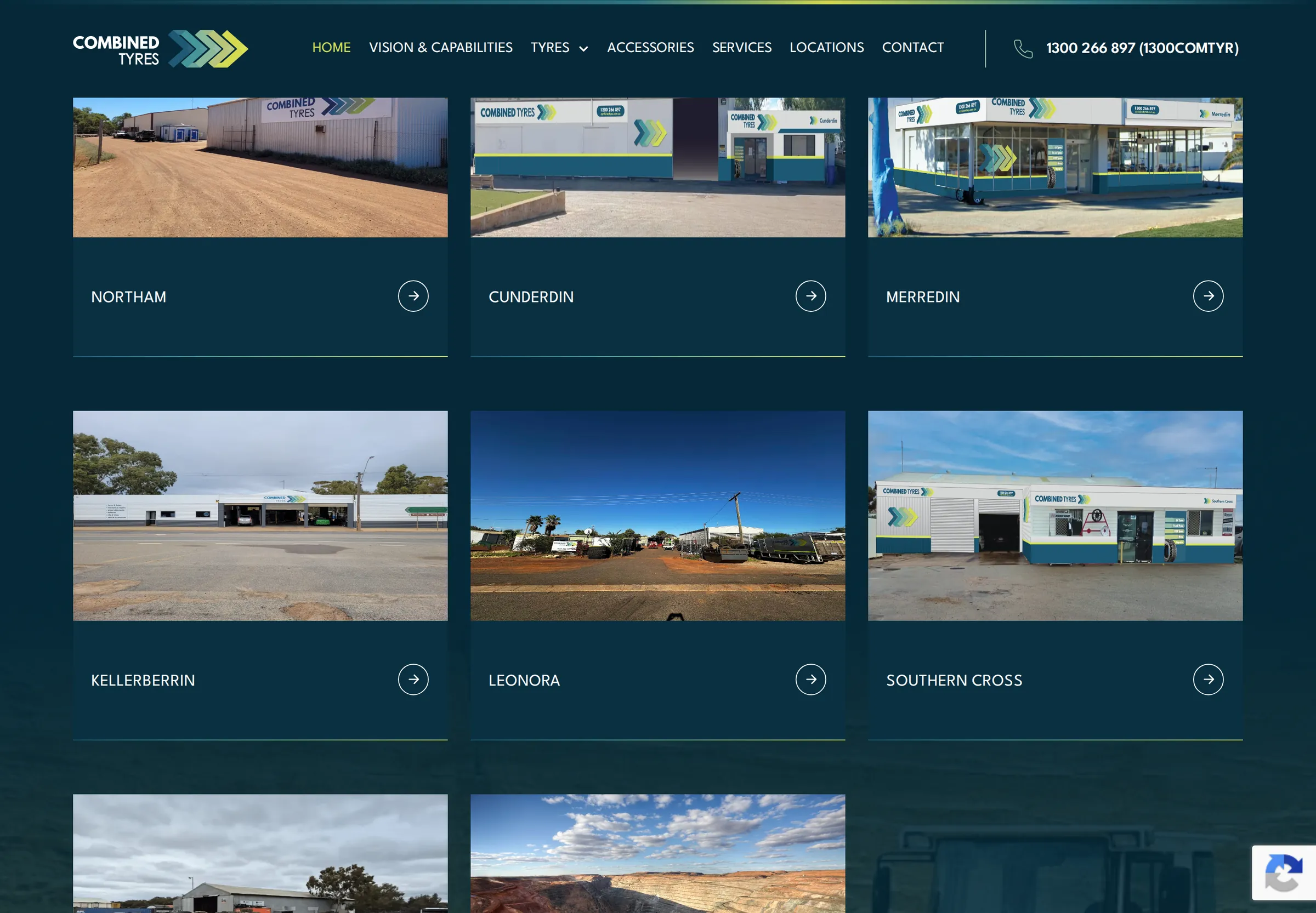 Combined Tyres: workshop locations grid